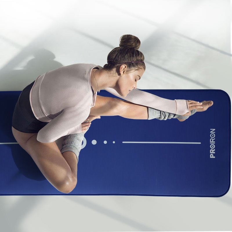 PROIRON普力艾 包边瑜伽垫1850*660*10mm蓝色高清大图