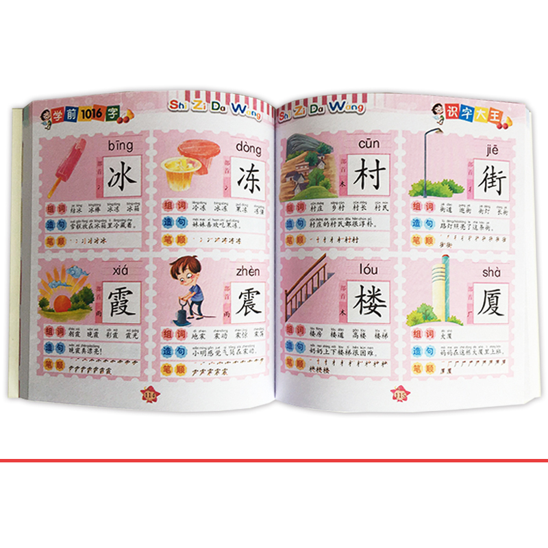 儿童认字书籍学龄前儿童看图识字卡片幼儿学前启蒙早教书0-3-6岁幼小衔接一日一练幼儿园教材学前班识字大王儿童识字书籍