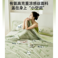 洁丽雅A类面料 凉感丝夏被 夏季冰丝空调被子 欢乐熊猫150*200