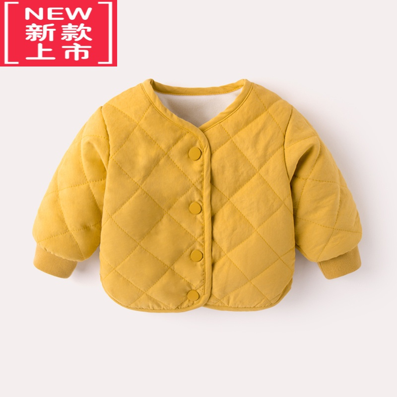 可莉允宝宝外套秋冬加绒棉衣男童加厚衣服冬季棉袄儿童保暖棉服婴儿冬装