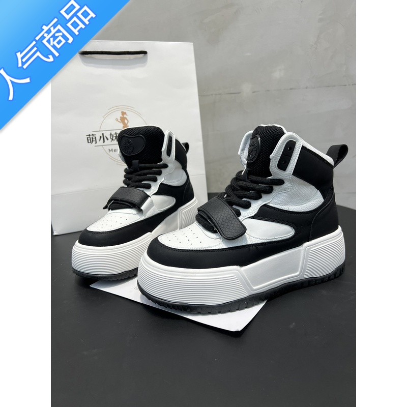 SUNTEK高帮松糕底休闲鞋魔术贴潮鞋2023年秋季新款女鞋小白鞋百搭高清大图