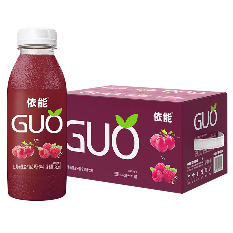 依能果汁350ml*15瓶鲜爽宜人红葡萄覆盆子味22.018高清大图