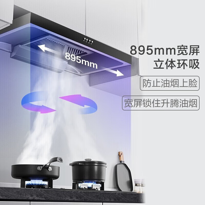 美的出品WAHIN华凌抽油烟机CXW-220-H4 18立方大吸力欧式油烟机单机顶吸式抽油烟机家用薄身简欧百搭造型抽烟机高清大图