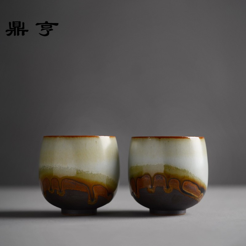鼎亨景德镇手工窑变柴烧杯陶瓷杯品茗杯主人杯功夫茶具