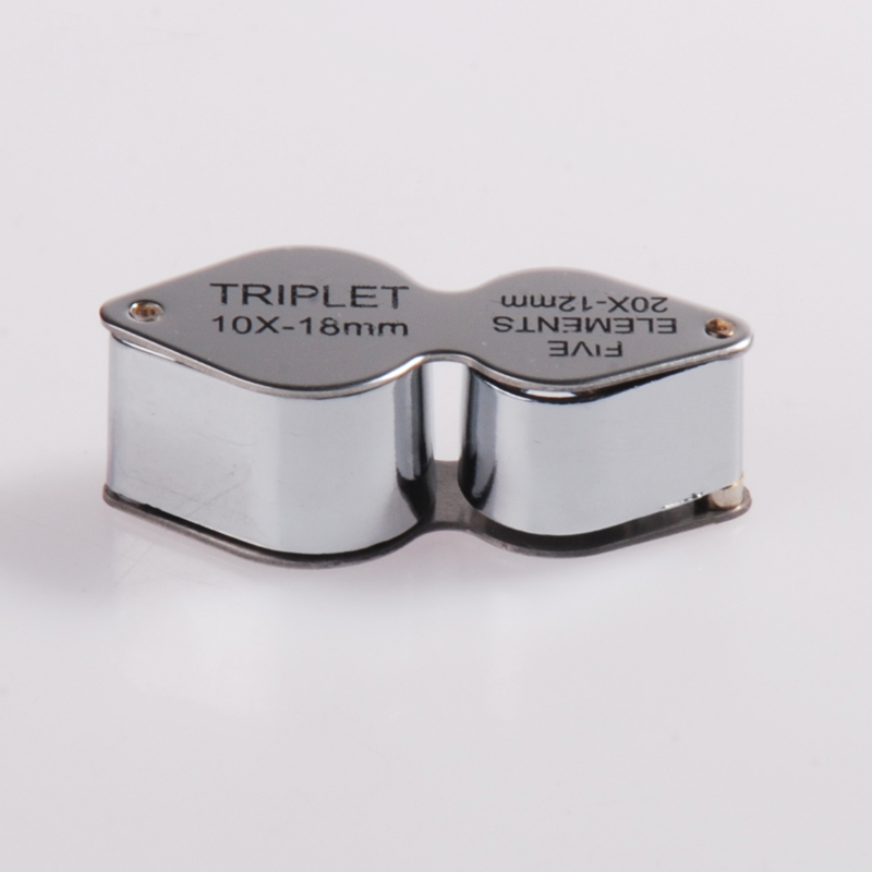 育空UKON折叠便携金属双胞胎双倍光学放大镜(凸透镜)高倍高清阅读放大 10倍 20倍ZDSB1020X放大镜(凸透镜)