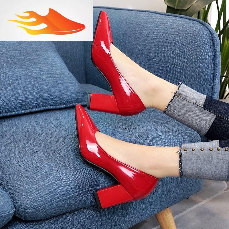 fishbasket春秋季职业工作鞋46黑色45高跟44加大码43女鞋40特大号41单