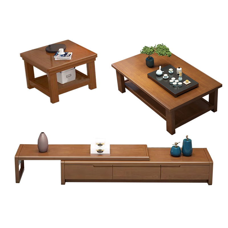 中豫鑫泽ZYXZ3113010简约实木沙发茶几组合 1+2+3+长茶几+方几+电视柜高清大图