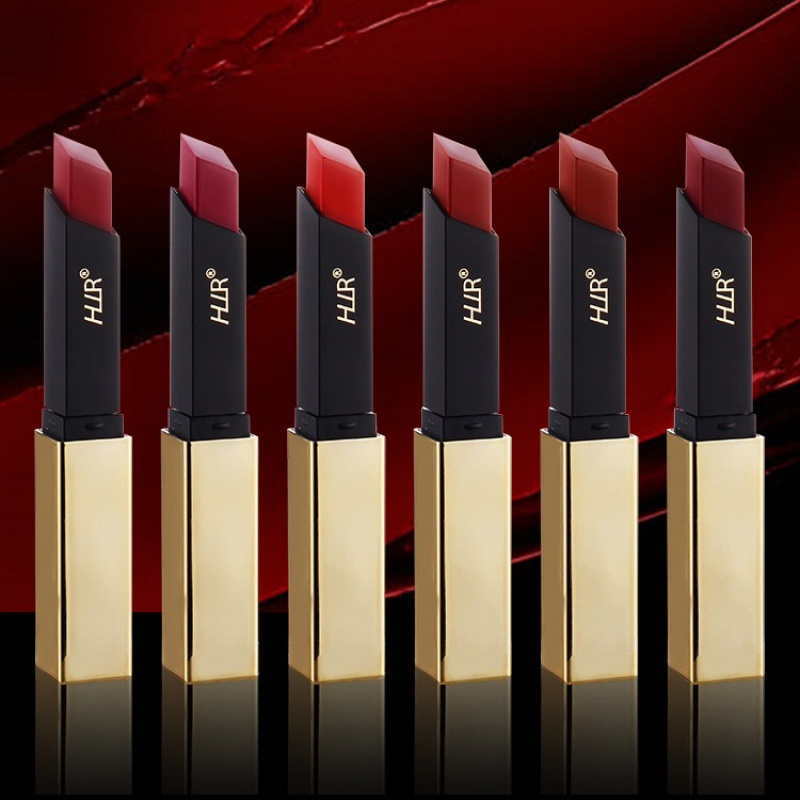 06葡萄酒红 网红同款细管小金条口红雾绒滋润不沾杯哑光美妆口红