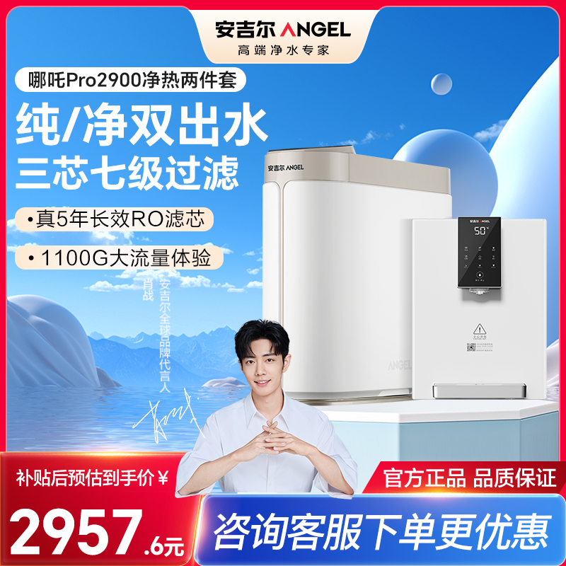 安吉尔净水器家用直饮净饮机1000G大流速哪吒pro2900+Y3611管线机