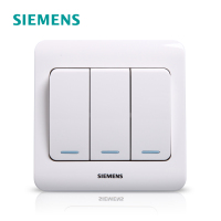 【官方正品】西门子(SIEMENS)开关插座面板86型其他远景系列雅白三开双控荧光开关