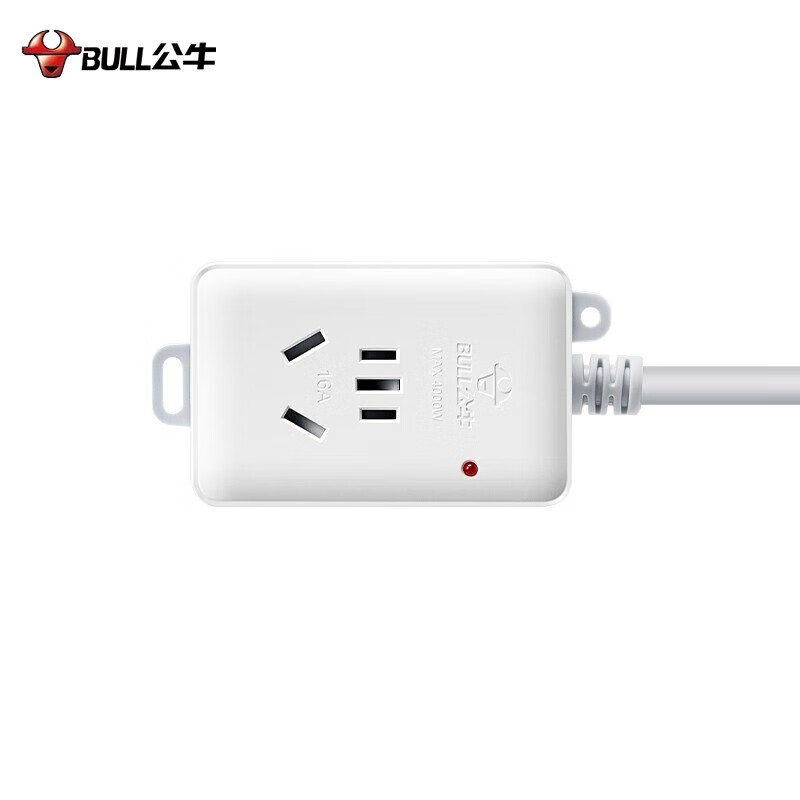 公牛(BULL)GN-103D 大功率16A空调插座 拖线板 1位无控 全长3米 送10A头