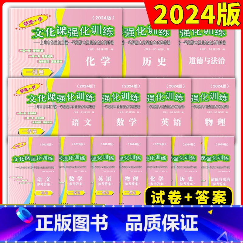 [2024全14册]一模 试卷+答案[语数英物化政史] 九年级/初中三年级 [正版]2025年上海中考一模卷英语初三数学高清大图