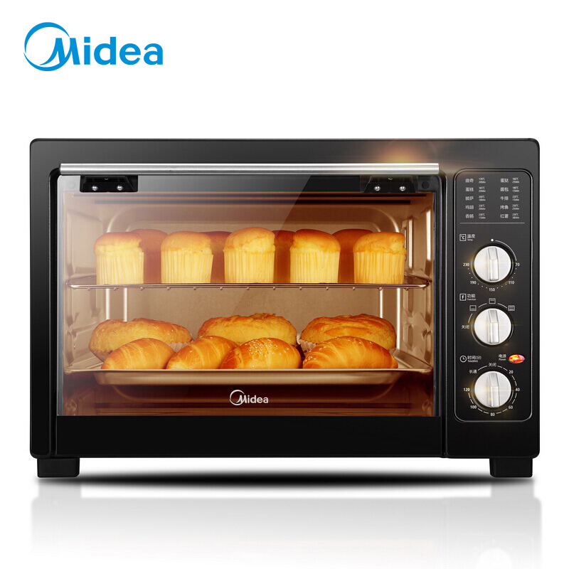 美的(Midea) 电烤箱38L 超大烘焙空间 上下一体控温 烤蛋糕蛋挞 MG38CB-AA
