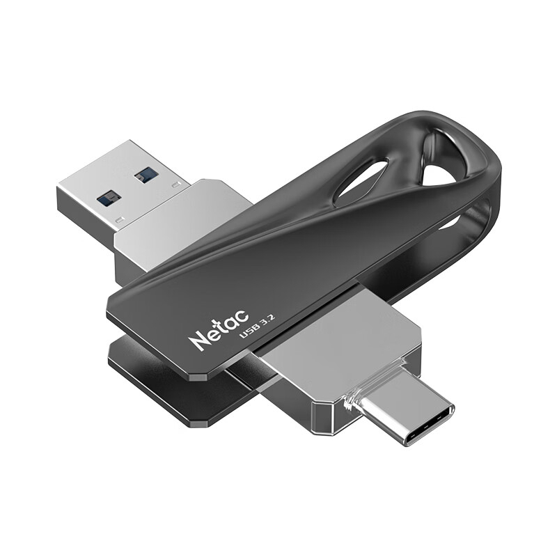 朗科(Netac)US28-32GB 国产多功能U盘 银黑色 USB 3.2+Type-C高清大图