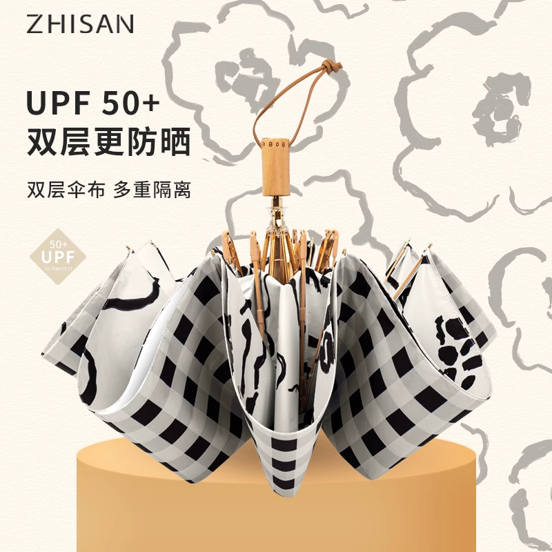 蒙虎荣威 2025新款双层防晒晴雨伞两用 加厚高清大图