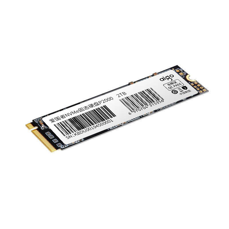 爱国者 (aigo) P2000 SSD固态硬盘 1TB 笔记本台式机电脑通用 M.2接口(NVMe协议) 读速可达1800MB/s DIY装机