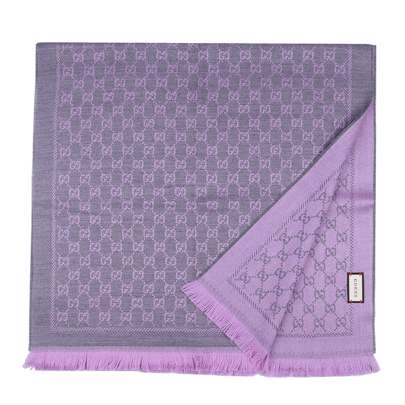 GUCCI 古驰 浅紫色羊毛女士围巾 411115-3G200-1371