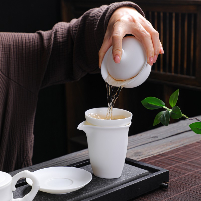 拓牌 TP062 茶具套装 11头素烧羊脂玉瓷竹韵壶套装高清大图
