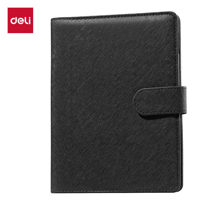 得力(deli)黑色3151 25K100张笔记本子 活页本内页可拆卸皮面本233*178mm