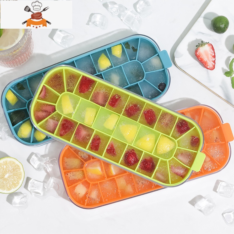 做冰块的模具冻自制冰块硅胶创意食品级冰箱冰格储存器家用网红 敬平 蓝色[2个装]高清大图