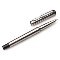 派克PARKER 签字笔 威雅钢杆白夹宝珠笔 学生办公通用日常书写拔帽式佩戴0.7mm黑色水性宝珠笔芯