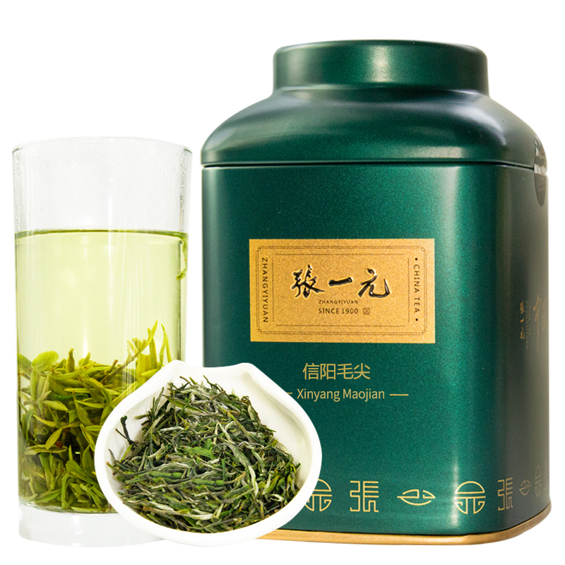 张一元茶叶 经典系列信阳毛尖桶装40g(10包) 绿色