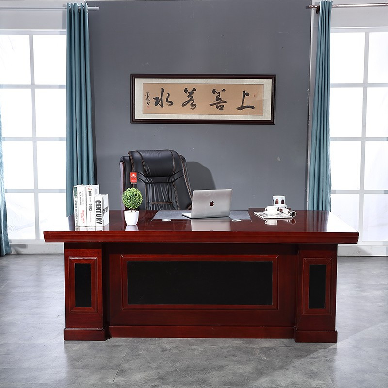金扎特老板桌总裁桌老板台大班台老板桌经理桌主管桌简约中式单人 2.4米班台(含副柜、小柜)高清大图