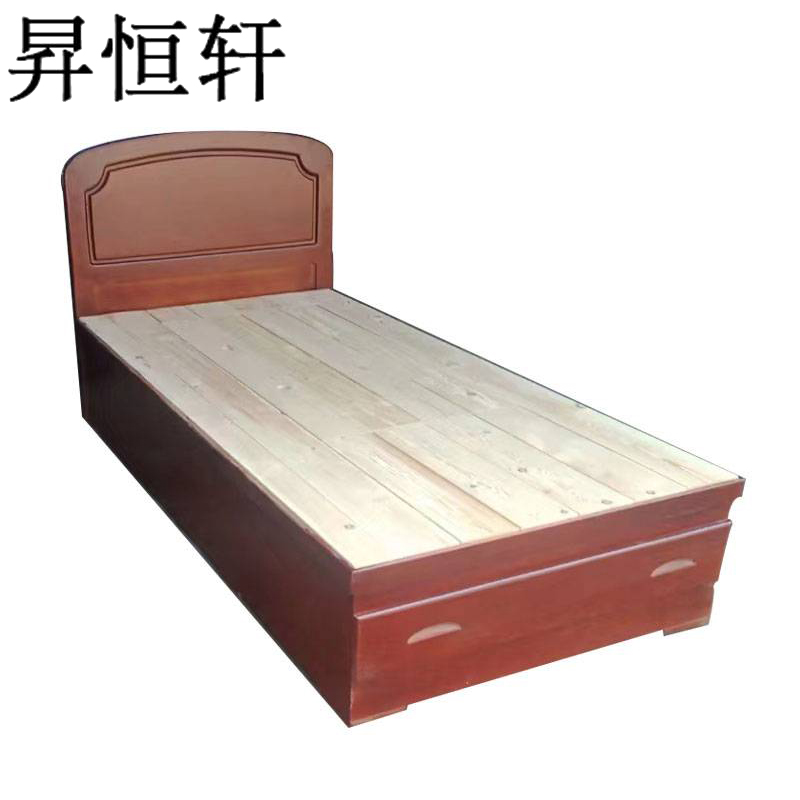 昇恒轩 单人床 1.2米床实木单人床成人原木色客房床.2米单床 标准间床铺 宿舍公寓单人铺 SHX-5333