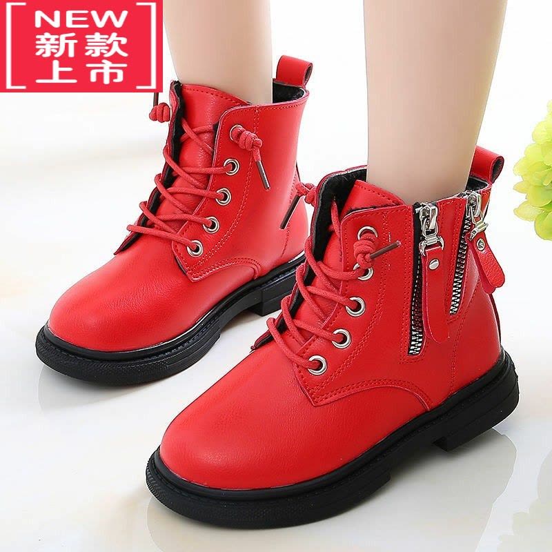 可莉允女童马丁靴2022年新款秋季二棉加绒儿童靴子秋冬款小女孩短靴童鞋图片