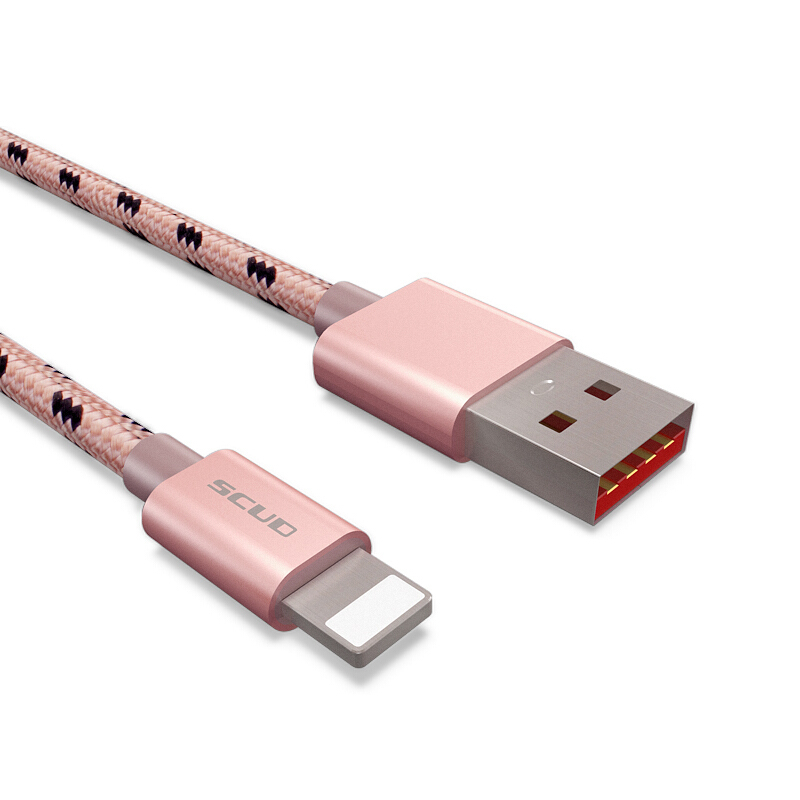 飞毛腿 Gi06 适用于苹果Apple iphone5/5S/6/plus/iPad 数据线 1米 玫瑰金色