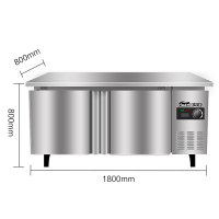 华美(Huamei)469升冷冻工作台1.8米商用厨房不锈钢两用工作台冰柜展示柜 卧式储物冰柜TCF-1800(DT)