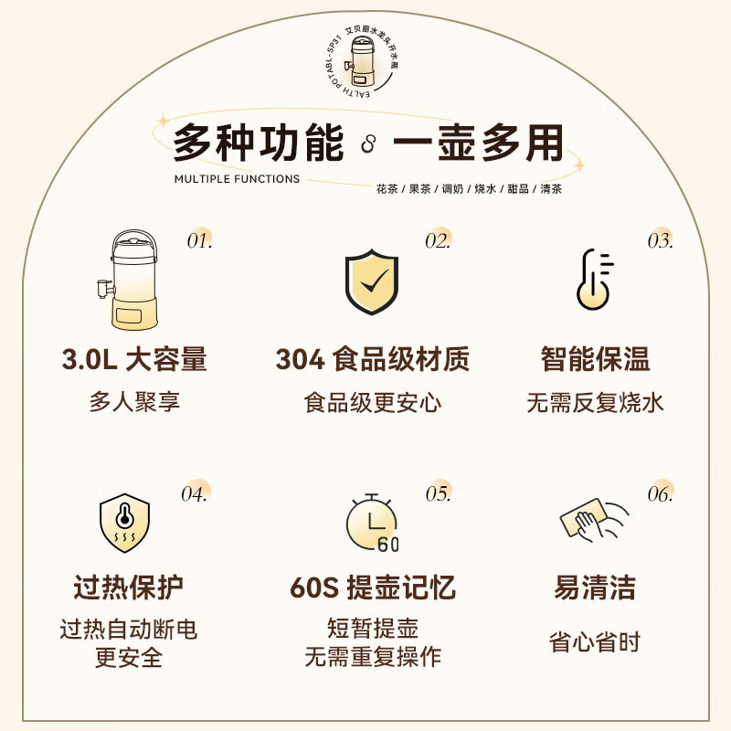 艾贝丽 分体式花茶壶-ABL-SP31高清大图