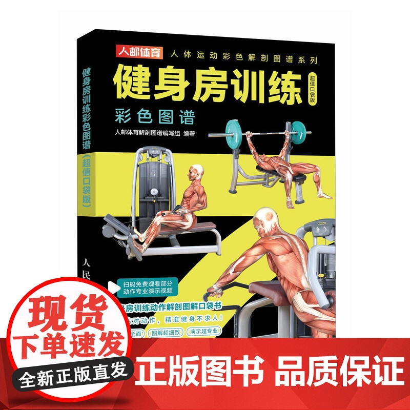 健身房训练彩色图谱 口袋版 健身书籍 健身训练计划 增肌书籍 力量与肌肉训练图谱 力量训练书籍高清大图
