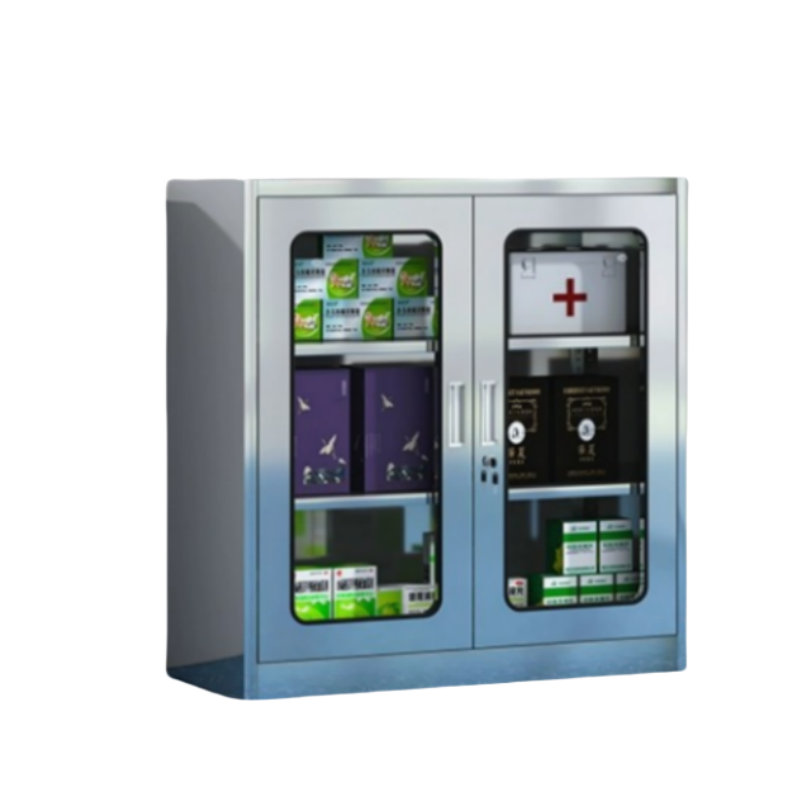 抚樽不锈钢矮柜对开玻璃门