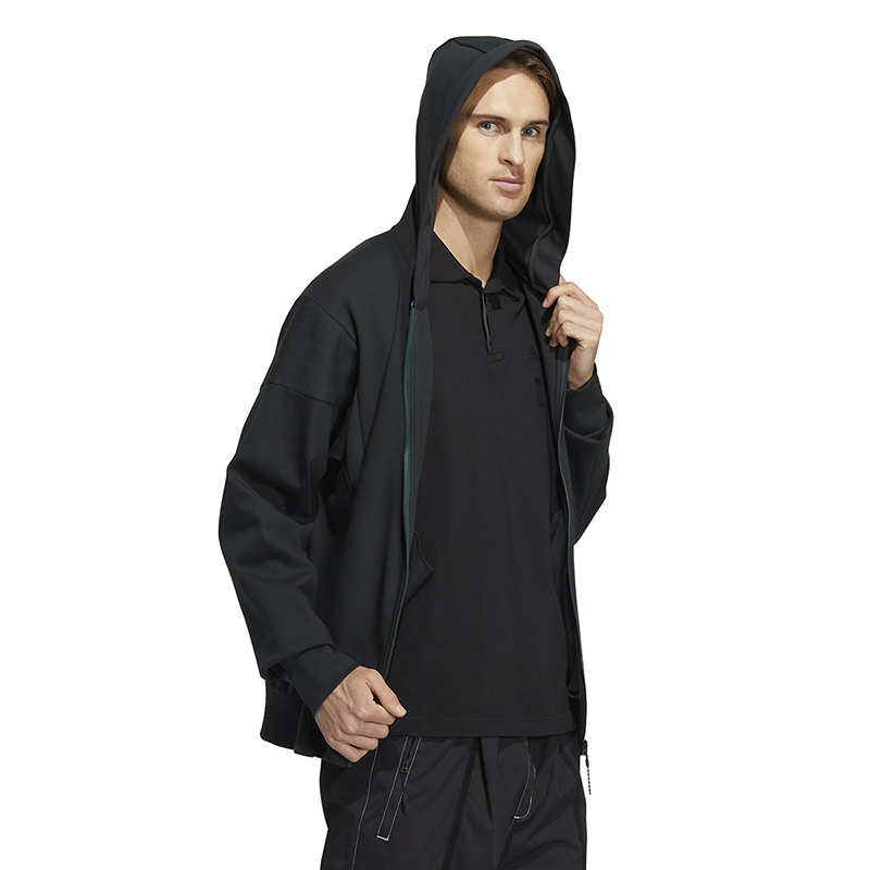 Adidas 阿迪达斯男子夹克2022冬季新款时尚运动休闲舒适连帽针织夹克 HM2957