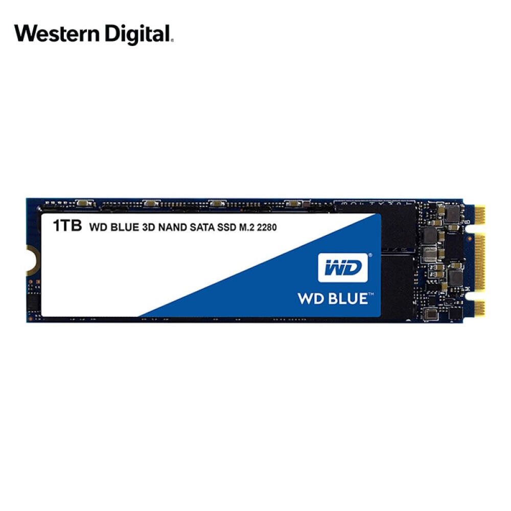 西部数据(WD)1TB SSD固态硬盘 M.2接口(SATA总线) Blue系列-3D进阶高速读写版