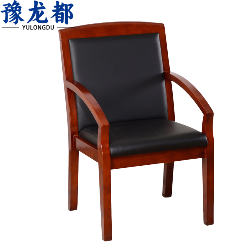 豫龙都会议椅实木把高清大图