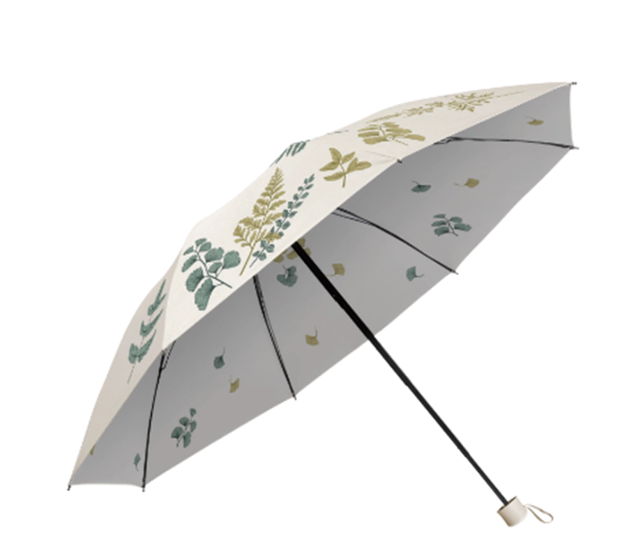 天堂伞锦云坊彩胶三折晴雨伞57CM*9K芳草沐光高清大图