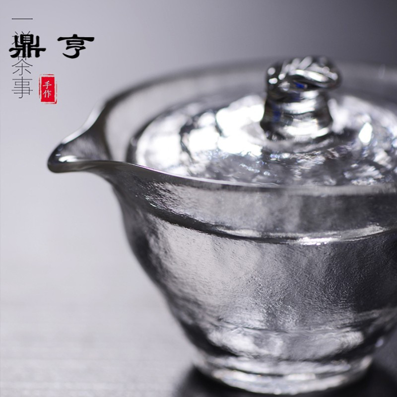 鼎亨玻璃茶壶纯手工加厚耐热玻璃盖碗日式手抓壶功夫茶泡茶器茶具