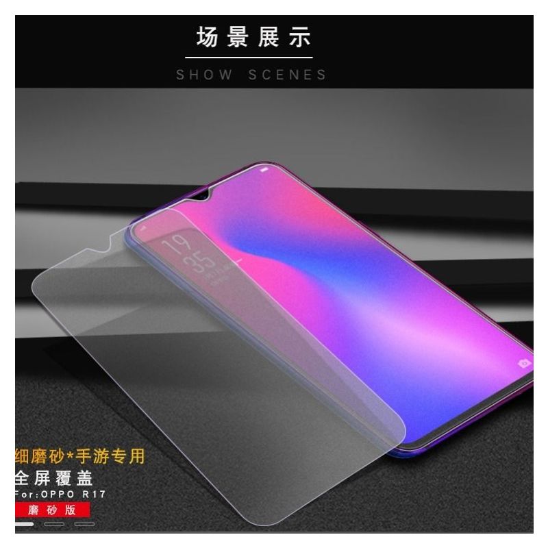 oppor17磨砂钢化膜r17pro全屏抗蓝光r17防爆贴膜防指纹手机保护膜