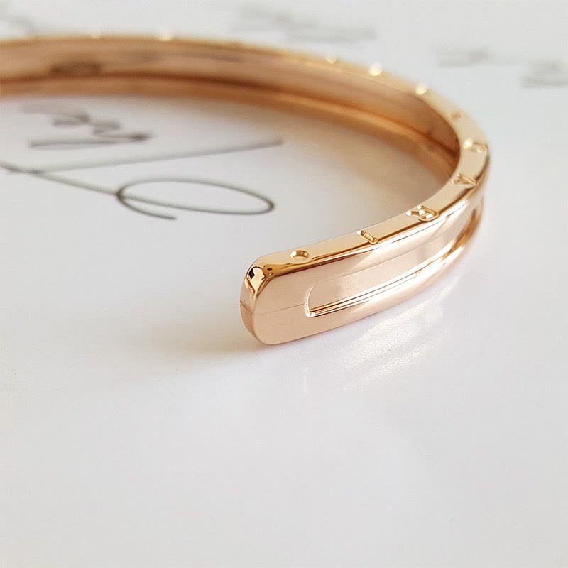 正品二手95新]宝格丽BVLGARI BR855437 18K玫瑰金B.ZERO1系列开口
