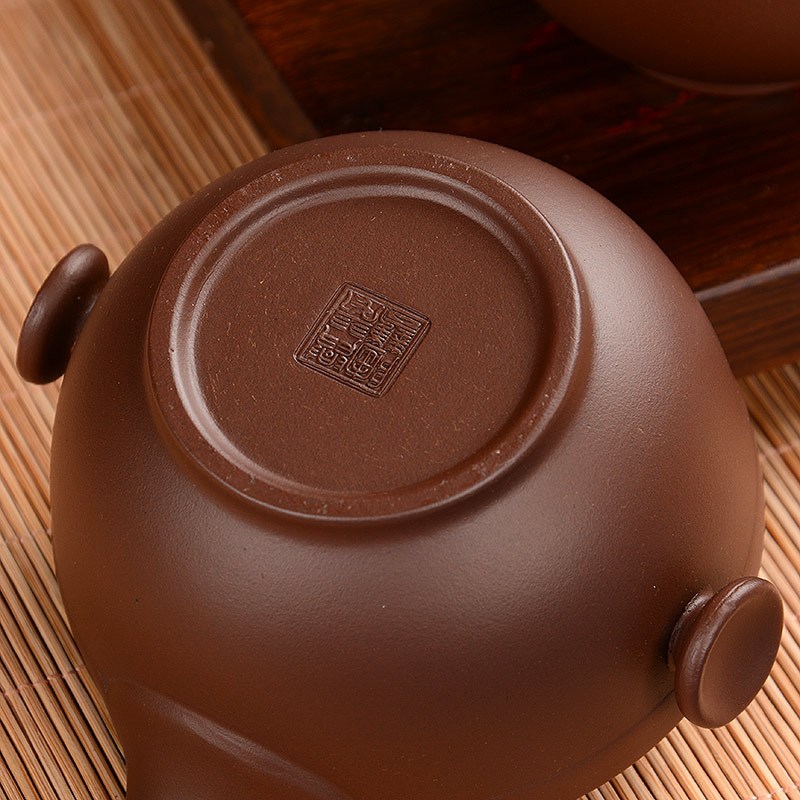 尚帝(shangdi)紫砂快客杯一壶一杯套装紫砂茶具便携旅行功夫茶壶茶杯主人杯组合 原矿云卷朱泥快客杯
