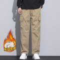 常规加绒可选裤子男士加绒冬季北方保暖防寒休闲工装裤男 3XL（175斤） 9810卡其【加绒】