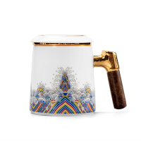領藝 皇家御品茶水分离泡茶杯办公室水杯故宫珐琅彩陶瓷马克杯礼品
