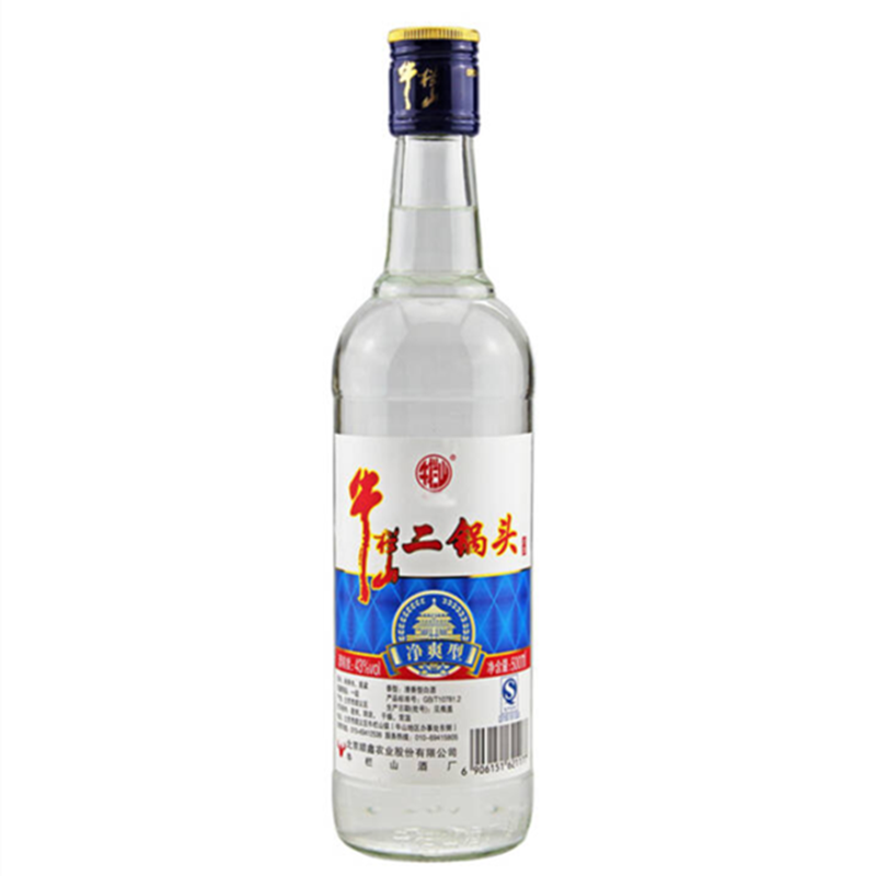 百年北京牛栏山二锅头净爽43度清香型500ml*12瓶装 白酒整箱