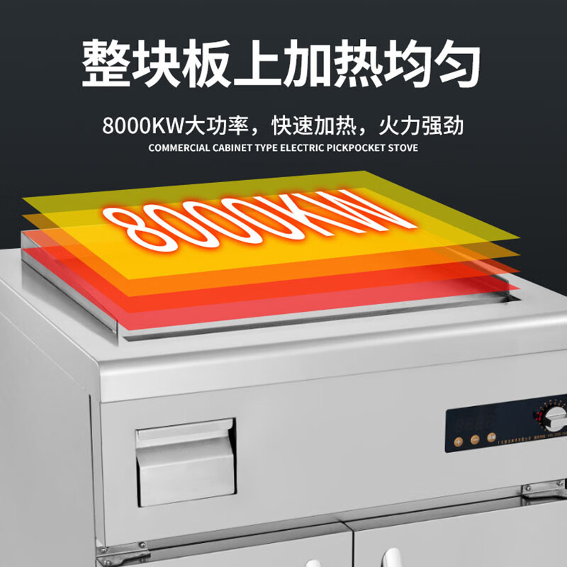 史蒂芬(stevison) 商用电热柜式平扒炉铁板烧鱿鱼牛排铁板炒饭手抓饼机SDF-DL08C-01一价无忧高清大图