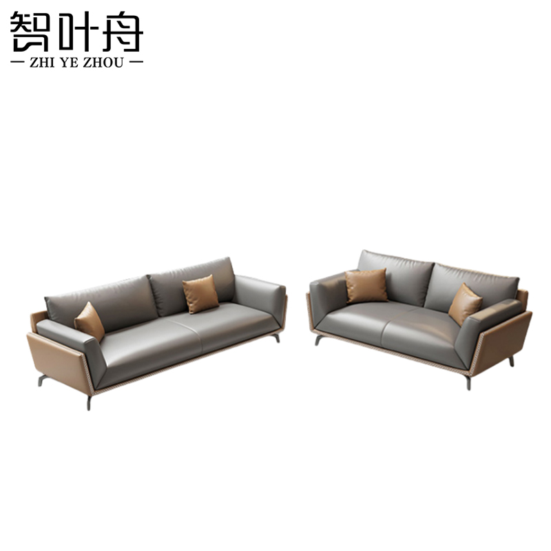 智叶舟商务沙发组合260*90*80cm(4+2)套高清大图