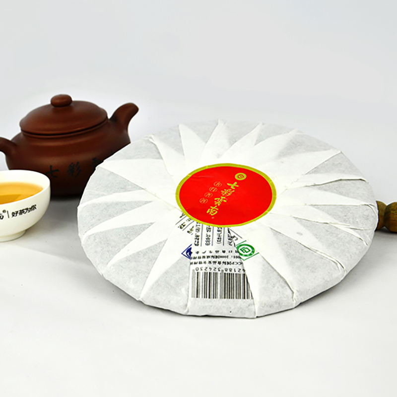 七彩云南 七彩印象 生茶 357克/饼 云南七子饼普洱茶 生饼 勐海高山普洱茶饼 七彩普洱茶 单饼 茶窝茶叶