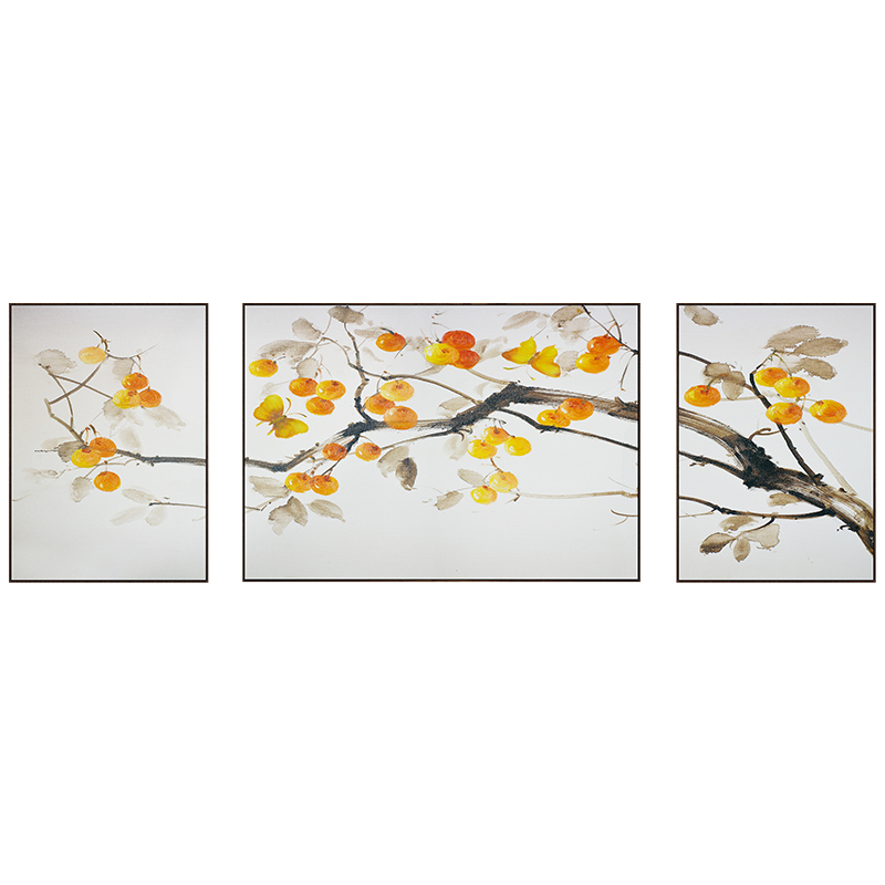 事事如意装饰 12771-1/12771-2/12771-3 40*60/80*60/40*60深木框棉麻油画布画面AA