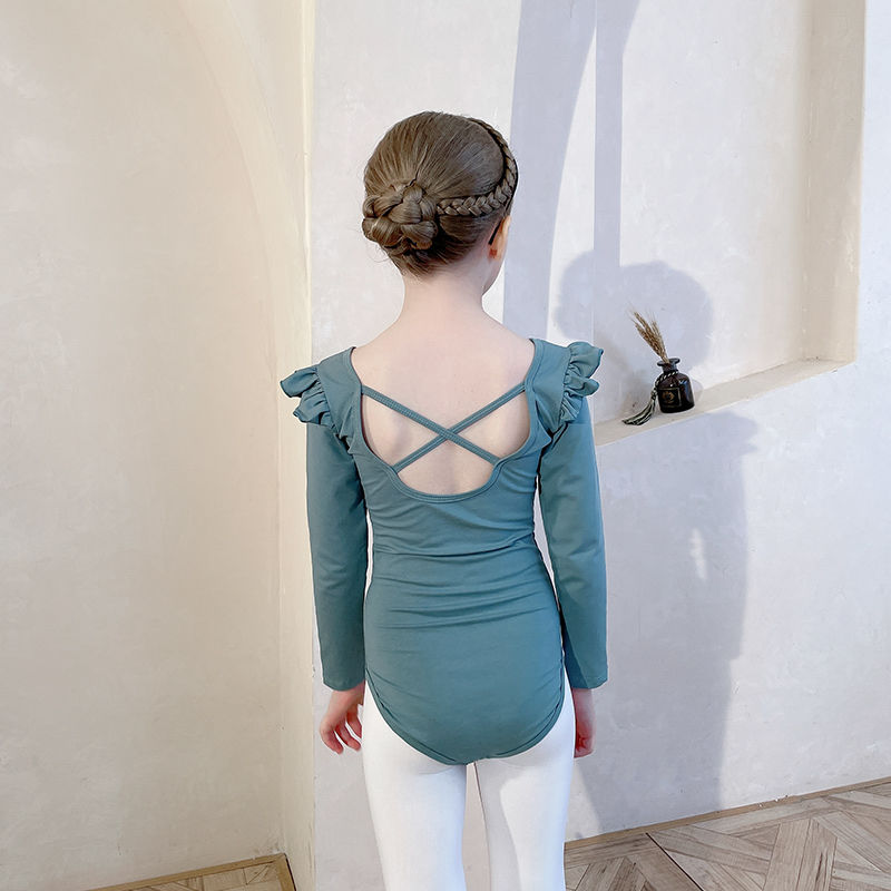 儿童舞蹈服春秋长袖女童练功服分体套装幼儿芭蕾舞裙中国舞考级服